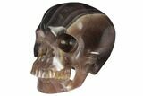 Realistic, Carved, Banded Purple Fluorite Skull #150860-2